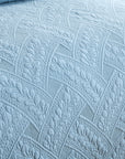 Flora Blue Quilted Cotton Bedspread Coverlet Set