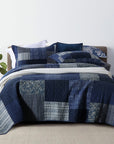 Famuller Cotton Patchwork Quilt Bedspread Coverlet Set
