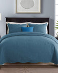 3 Pieces Chic Embossed Coverlet Bedspread Set – Blue