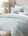Woodland Green Quilted Cotton Bedspread Coverlet Set for Double Queen King Size Bed