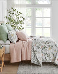 English Garden Bloom Quilted Cotton Bedspread Coverlet Set For Double Queen King Super King size Bed