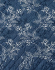 Blue Rose Quilted Comforter Coverlet Set For Double Queen King Size Bed