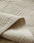 Palm Leaves Cream Coverlet Set