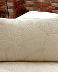 Palm Leaves Cream Coverlet Set