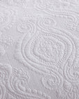 Damask White Coverlet Set