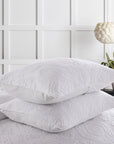 Embroidered Damask White Coverlet Set