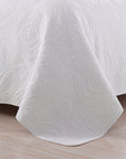 Damask White Coverlet Set