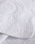Damask White Coverlet Set