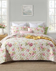 Chic Quilted Bedspread Coverlet Set Summer Flowers