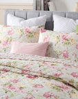 Chic Quilted Bedspread Coverlet Set Summer Flowers