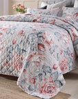 Chic Quilted Bedspread Coverlet Set Spring Flowers