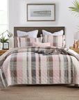 Chic Quilted Patchwork Bedspread Coverlet Set Marshmellow