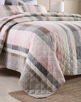 Chic Quilted Patchwork Bedspread Coverlet Set Marshmellow
