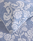 Damask Blue Coverlet Set