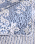 Damask Blue Coverlet Set