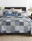 100% Cotton Patchwork Coverlet Bedspread with contemporary design
