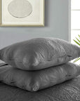 3 Pieces Chic Embossed Coverlet Bedspread Set – Charcoal