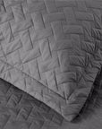 3 Pieces Chic Ultrasonic Coverlet Bedspread Set - Charcoal