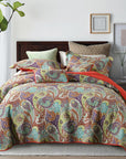 100% Cotton Patchwork Coverlet Bedspread with contemporary design