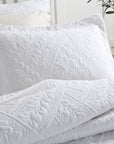 Flora White Coverlet Set
