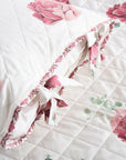 Chic Quilted Bedspread Coverlet Set Red Flower