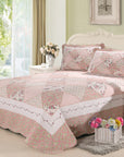Pink Rose Coverlet Set