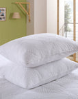 Embroidered Palm Leaves White Coverlet Set