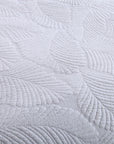 Embroidered Palm Leaves White Coverlet Set