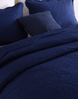 3 Pieces Chic Embossed Coverlet Bedspread Set – Navy