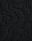 Embroidered Damask Black Coverlet Set