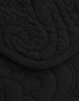 Embroidered Damask Black Coverlet Set
