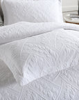 Flora White Coverlet Set