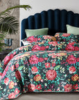 100% cotton Patchwork Coverlet Bedspread with floral design