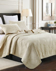 100% Cotton Cream Patchwork Coverlet Bedspread with contemporary design
