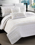 White and Gold Coverlet Set