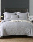 100% Cotton Grey Patchwork Coverlet Bedspread with vintage design