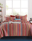 Bright Stripes Cotton Bedspread Coverlet Set