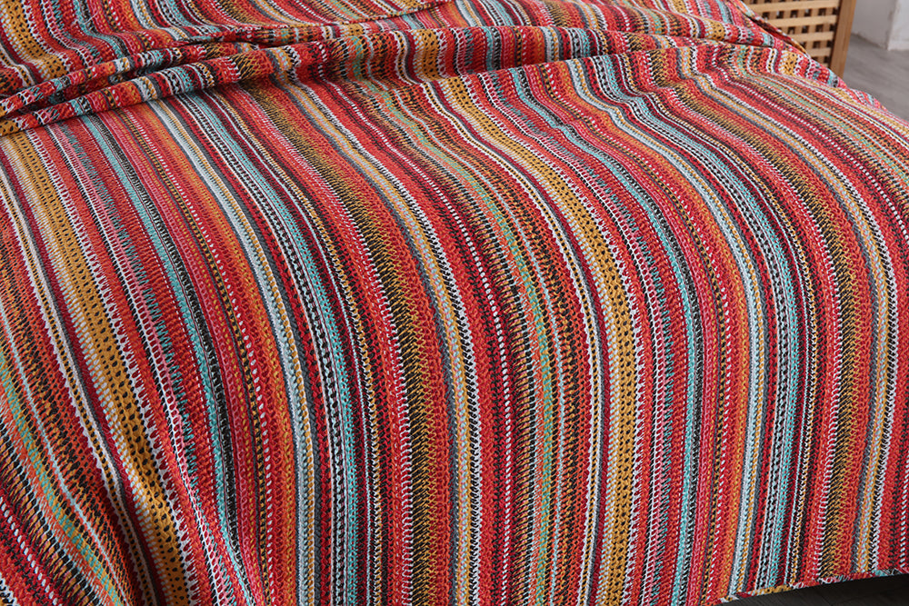 Bright Stripes Cotton Bedspread Coverlet Set