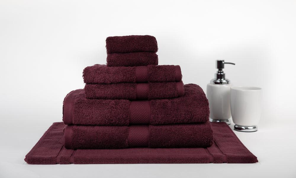 Combed Cotton Bath Towel/Sheet Collection Burgundy coverlet heaven