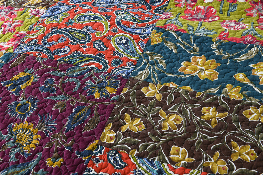 Renata Cotton Patchwork Quilt Bedspread Coverlet Set