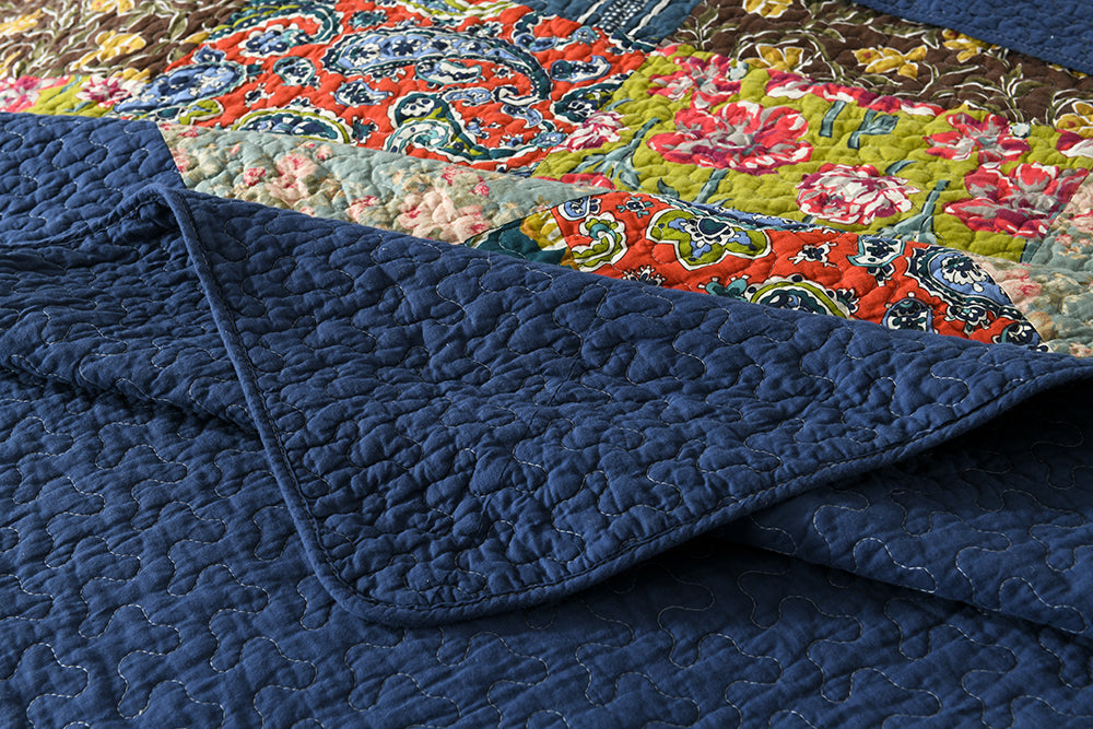 Renata Cotton Patchwork Quilt Bedspread Coverlet Set