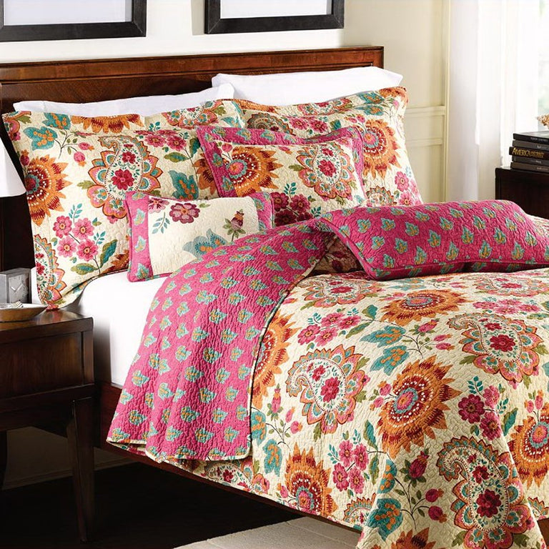 100% Cotton Patchwork Coverlet Set - Bloom – coverlet heaven