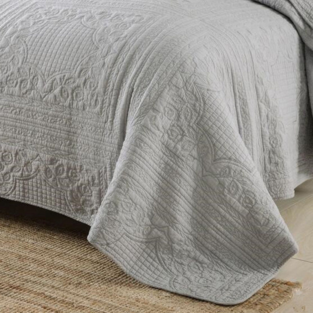 Solid Color Coverlets 100% Cotton Patchwork Coverlet Set - Grey – coverlet heaven